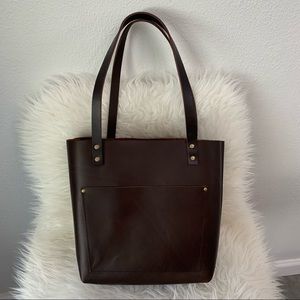 STOOP SALE! Portland Leather Goods Medium Tote in Grizzly Smooth Leather